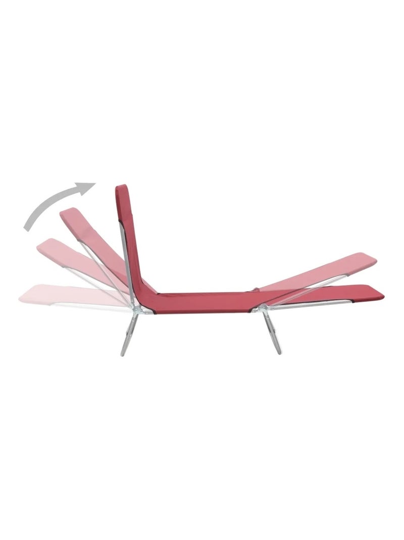 Lot de 2 chaises longues pliables Rouge - Kiabi