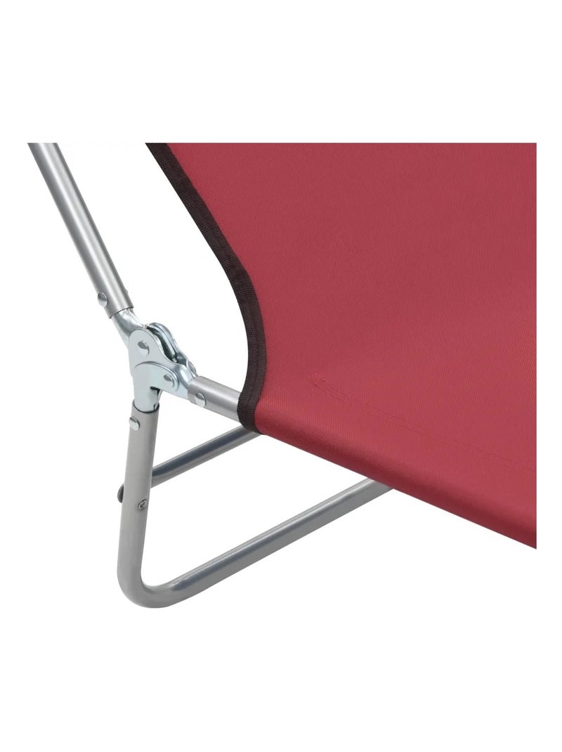 Lot de 2 chaises longues pliables Rouge - Kiabi