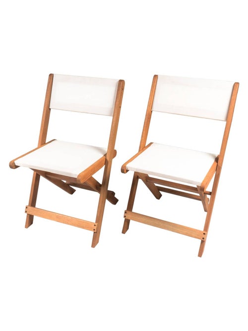 Lot de 2 chaises pliantes en bois exotique - Kiabi