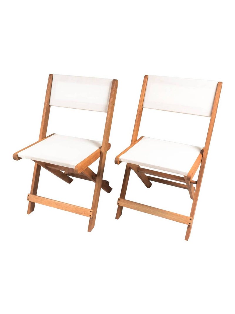 Lot de 2 chaises pliantes en bois exotique "Seoul" - Maple - Beige Beige - Kiabi