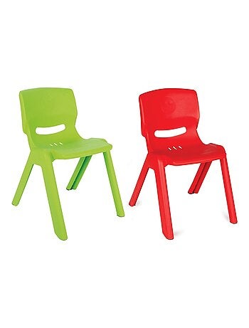Lot de 2 chaises pour enfants - verte et rouge