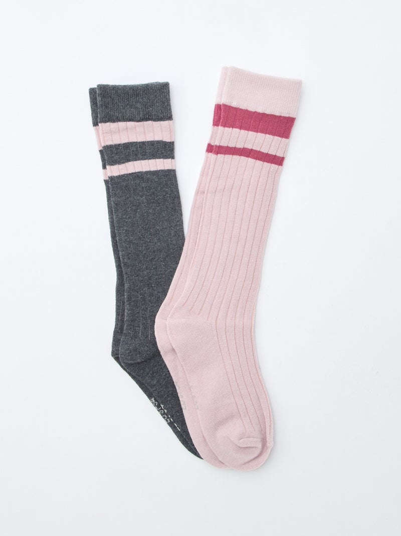 Lot de 2 chausettes en coton Rose - Kiabi