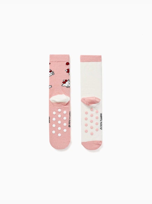 Lot de 2 chaussettes antidérapantes avec imprimés Hello Kitty - Kiabi Lot de 2 chaussettes antidérapantes avec imprimés Hello Kitty - Kiabi