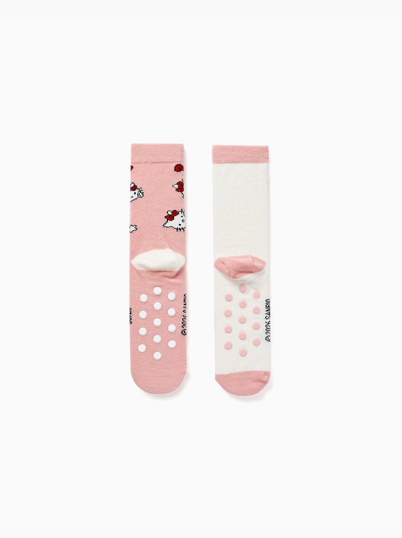 Lot de 2 chaussettes antidérapantes avec imprimés Hello Kitty Multicolore - Kiabi