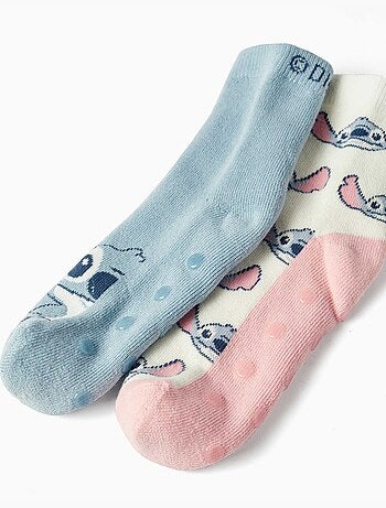 Lot de 2 chaussettes antidérapantes en éponge avec Stitch