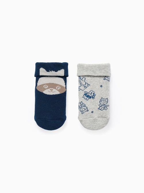 Lot de 2 Chaussettes Antidérapantes Raccoon - Kiabi