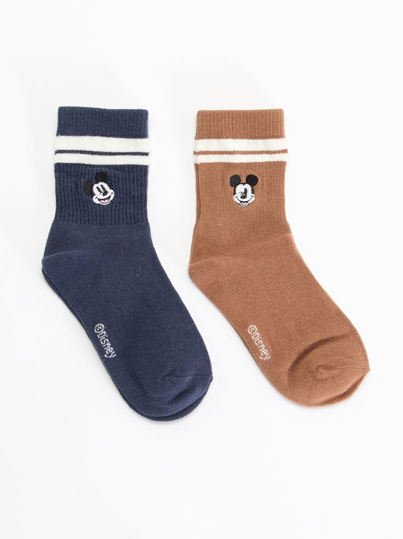 Lot de 2 chaussettes brodées 'Disney' Bleu - Kiabi