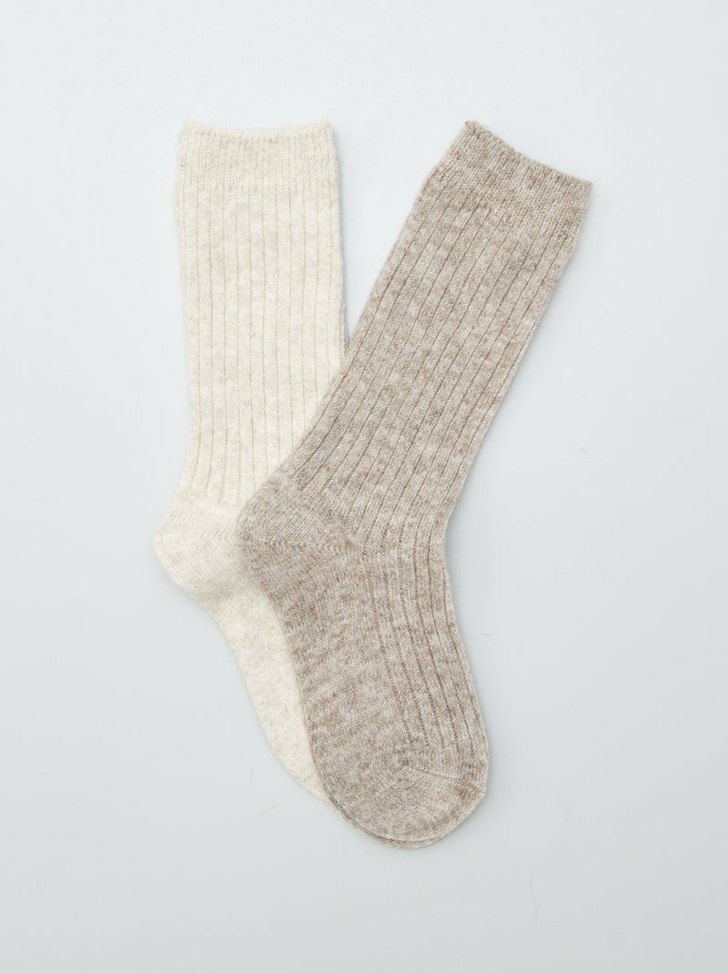 Lot de 2 chaussettes chaudes Gris - Kiabi