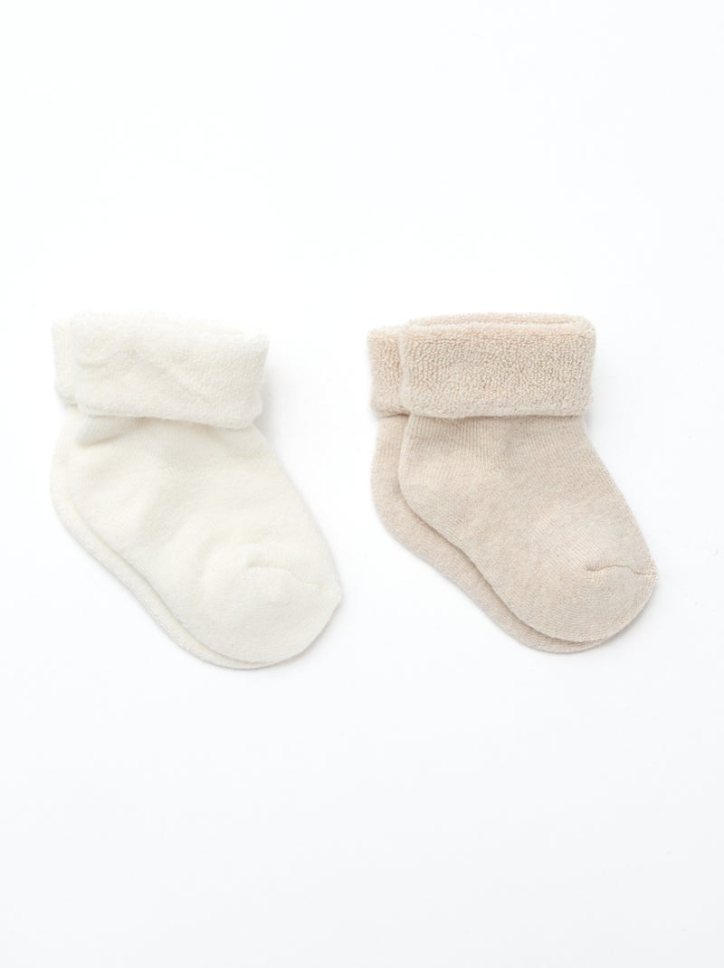 Lot de 2 chaussettes de naissance Blanc - Kiabi