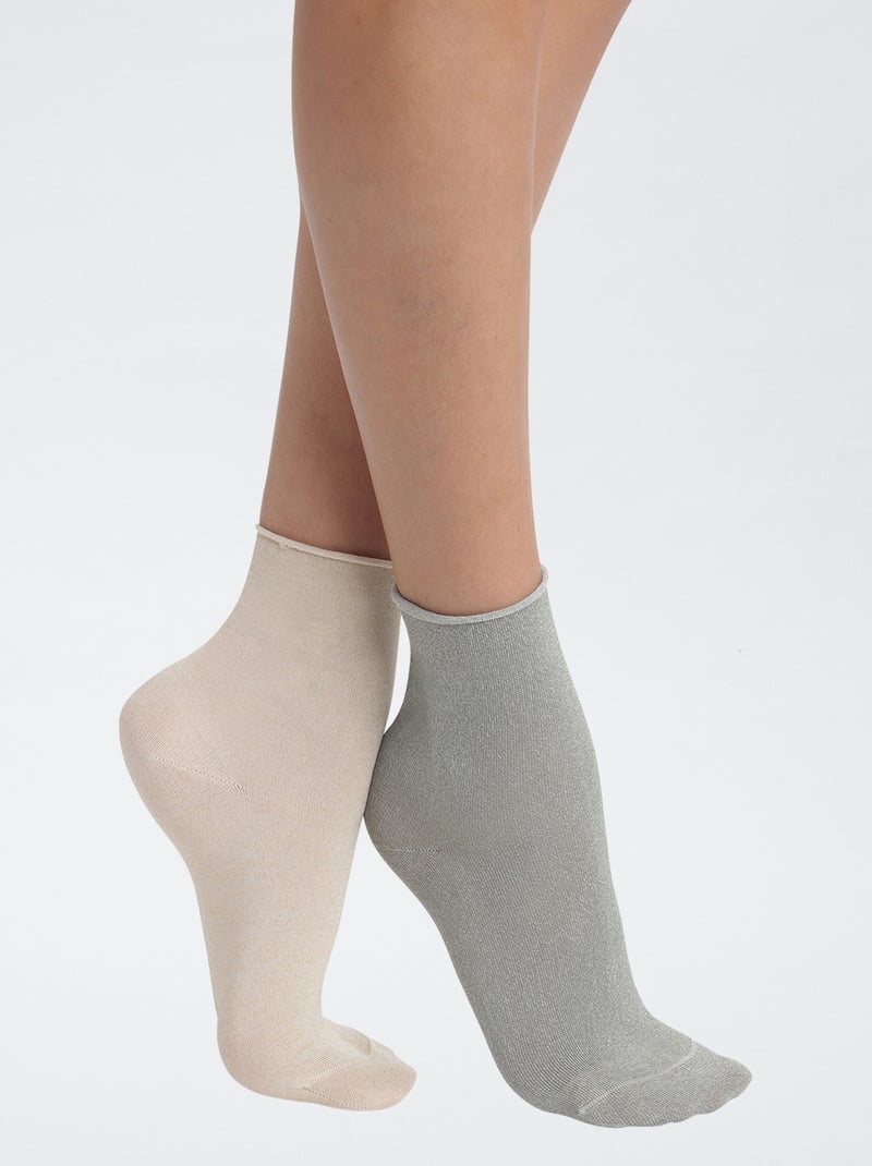 Lot de 2 chaussettes 'DIM' Kaki - Kiabi
