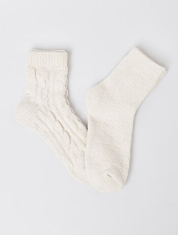 Lot de 2 chaussettes douces, maille chenille - afibel