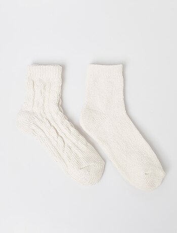 Lot de 2 chaussettes douces, maille chenille - afibel