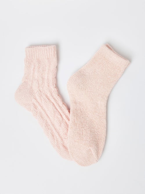 Lot de 2 Chaussettes douces, maille chenille - AFIBEL - Kiabi