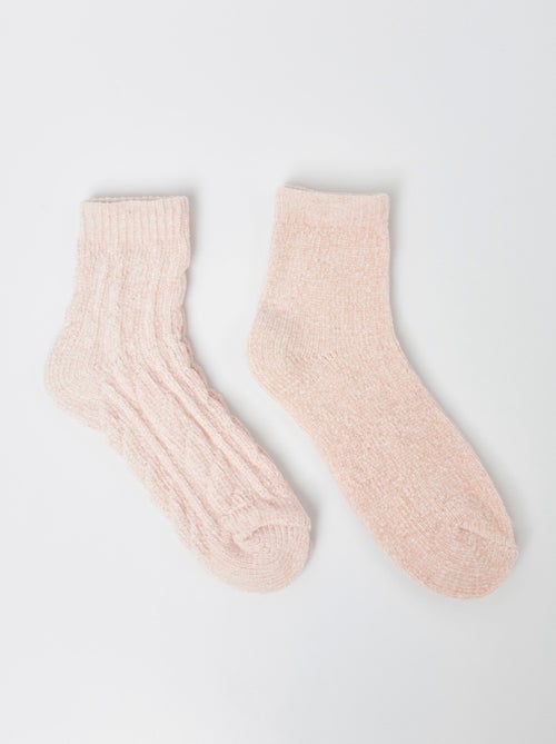 Lot de 2 Chaussettes douces, maille chenille - AFIBEL - Kiabi