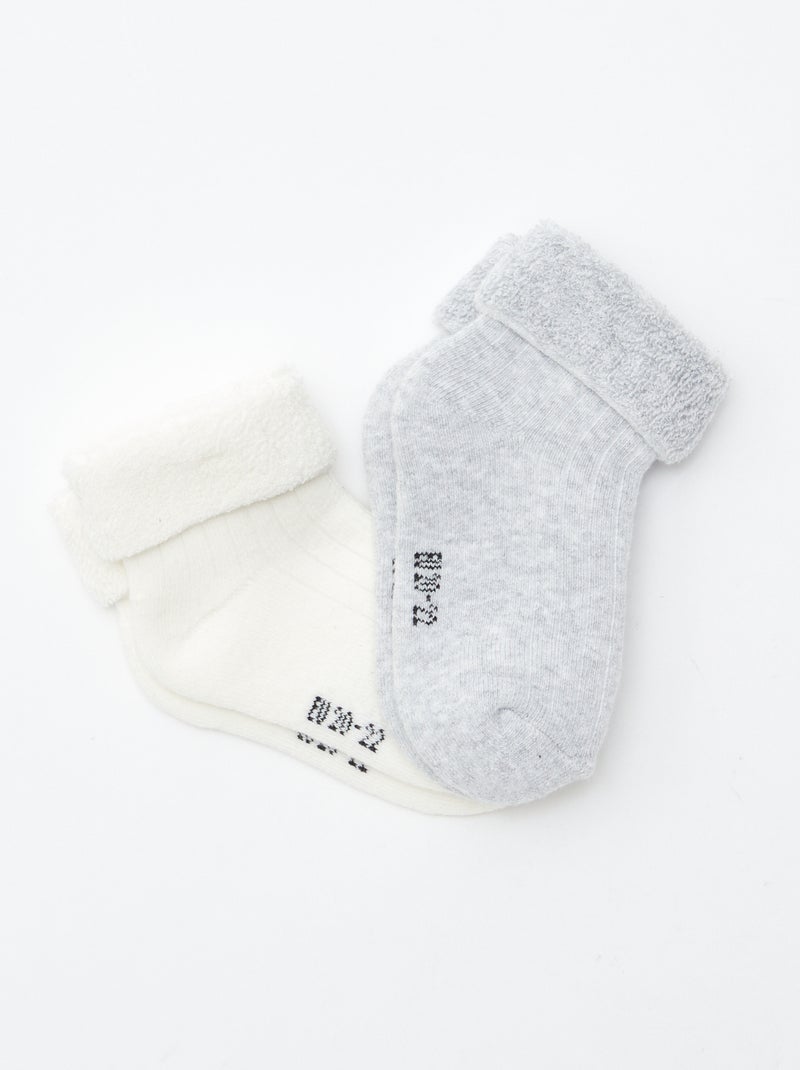 Lot de 2 chaussettes en bouclette Gris - Kiabi