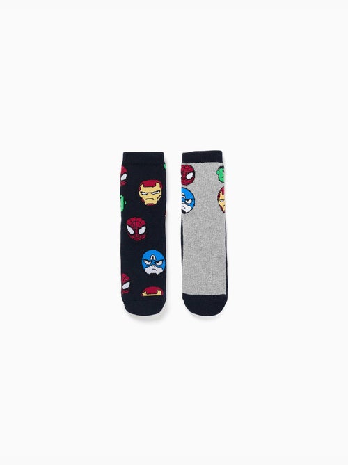 Lot de 2 chaussettes en éponge antidérapantes avec marvel heroes - Kiabi Lot de 2 chaussettes en éponge antidérapantes avec marvel heroes - Kiabi