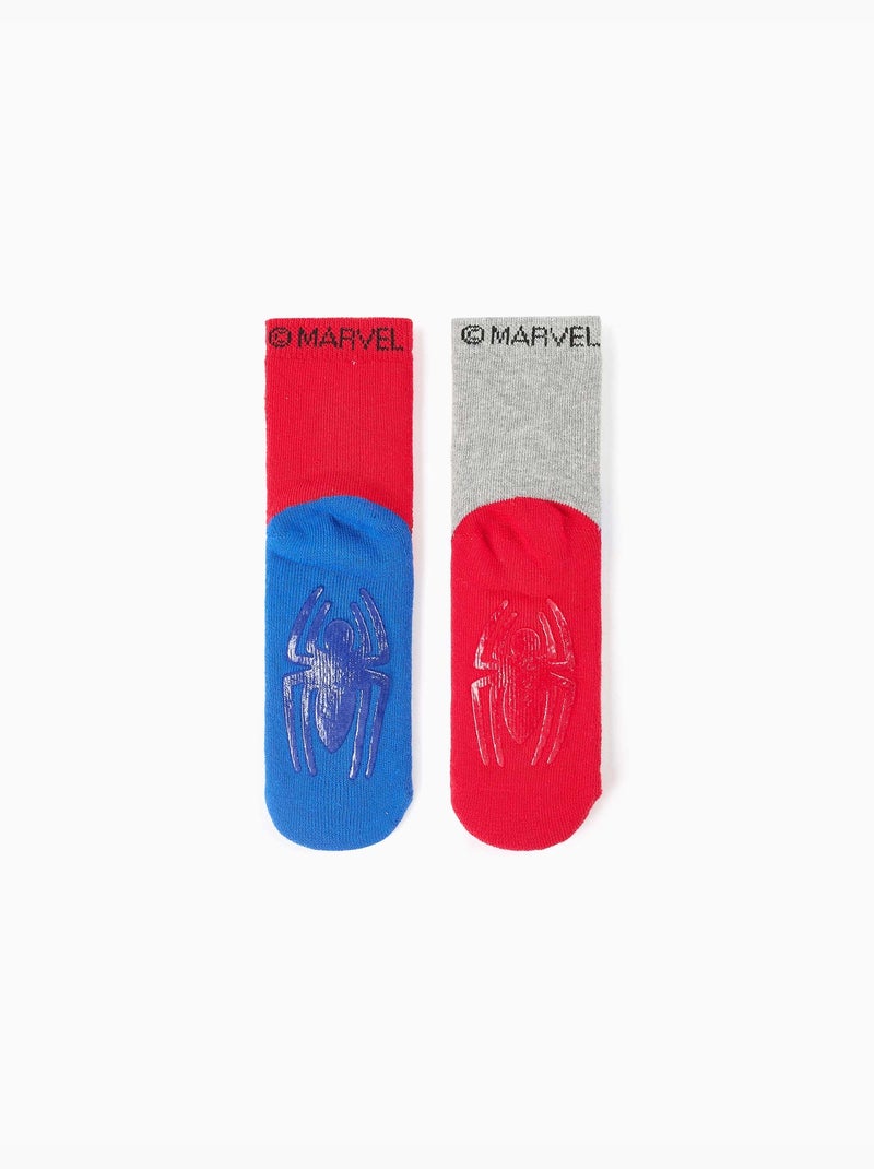Lot de 2 chaussettes en éponge antidérapantes avec spider-man Multicolore - Kiabi