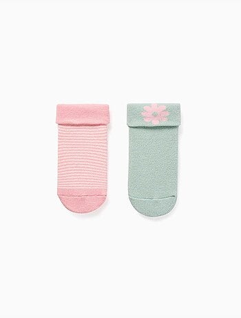 Lot de 2 chaussettes en éponge antidérapantes