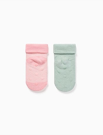 Lot de 2 chaussettes en éponge antidérapantes