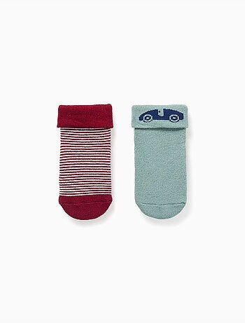 Lot de 2 chaussettes en éponge antidérapantes