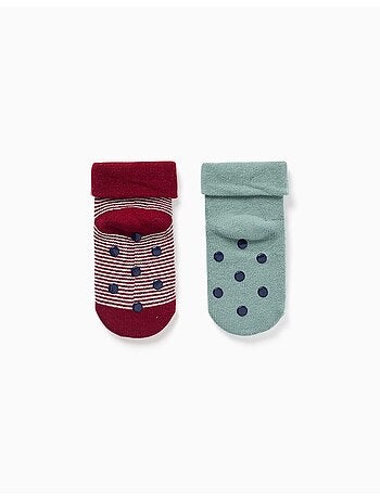 Lot de 2 chaussettes en éponge antidérapantes
