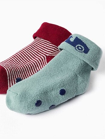 Lot de 2 chaussettes en éponge antidérapantes