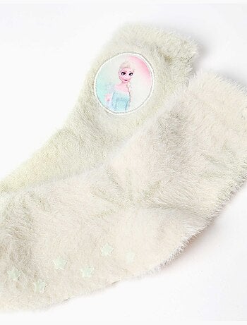 Lot de 2 chaussettes en peluche douce antidérapantes Elsa