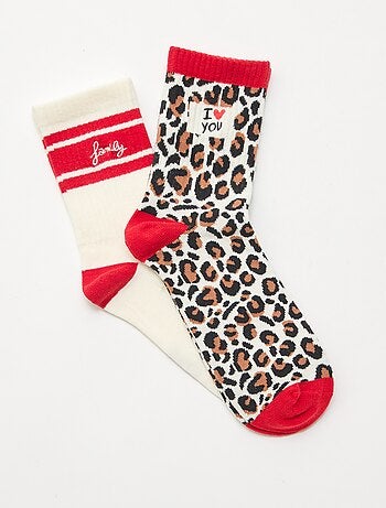 Lot de 2 chaussettes fantaisie 'Agathe Sorlet x Kiabi' - Saint-Valentin