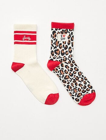 Lot de 2 chaussettes fantaisie 'Agathe Sorlet x Kiabi' - Saint-Valentin