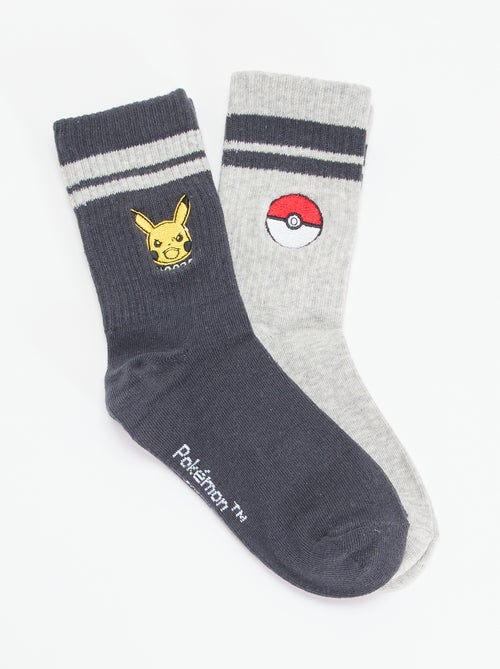 Lot de 2 chaussettes fantaisies 'Pokémon' 'Pikachu' et 'Pokéball' - Kiabi