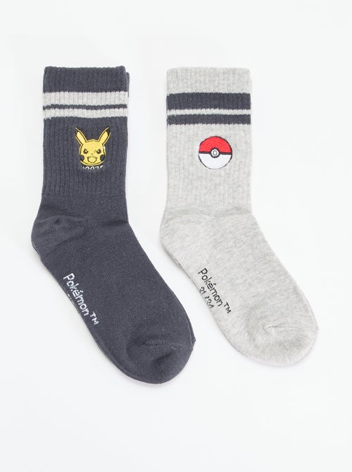 Lot de 2 chaussettes fantaisies 'Pokémon' 'Pikachu' et 'Pokéball' - Kiabi