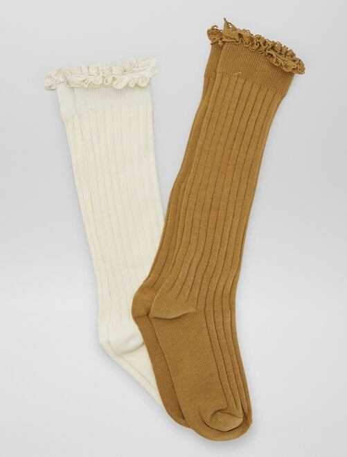 Lot de 2 chaussettes hautes côtelées - Kiabi