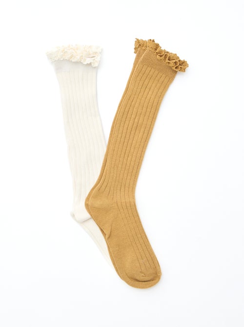 Lot de 2 chaussettes hautes en dentelle - Kiabi