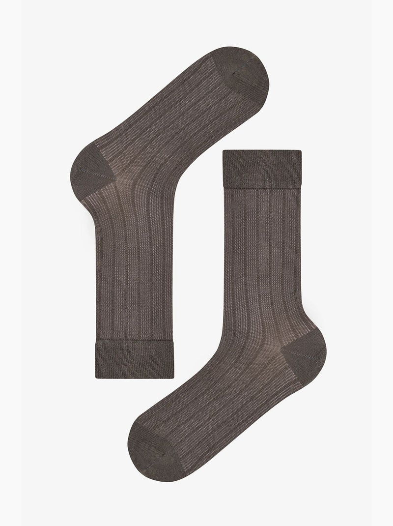 Lot de 2 chaussettes mi-mollet low key penti Gris Marron - Kiabi