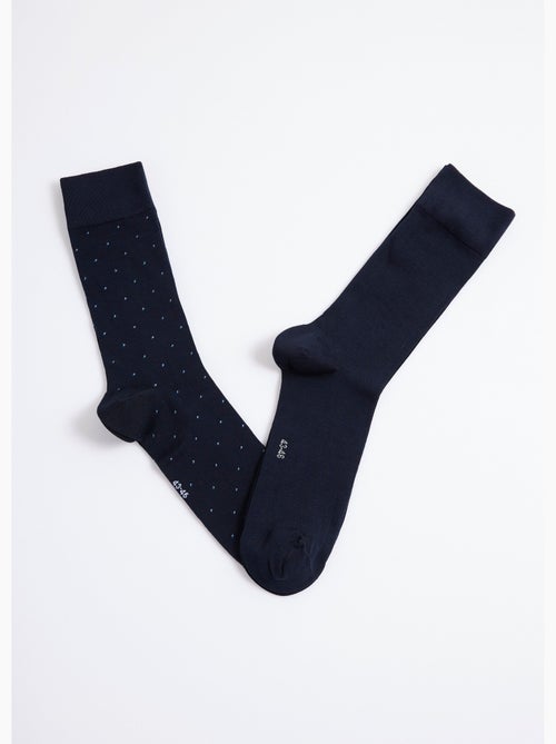Lot de 2 Chaussettes pois et côtes - AFIBEL - Kiabi