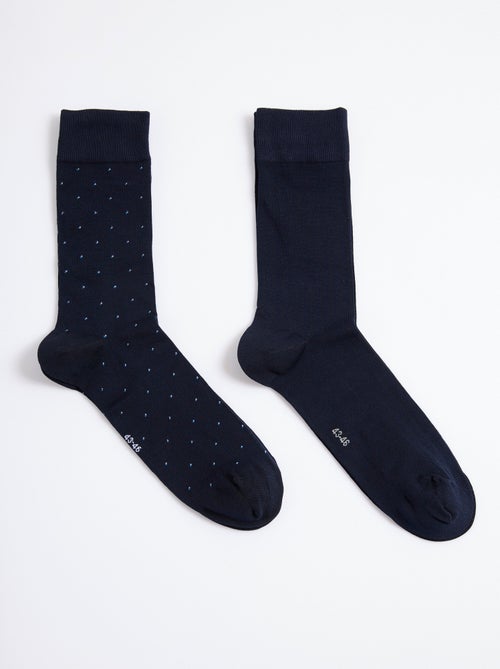 Lot de 2 Chaussettes pois et côtes - AFIBEL - Kiabi