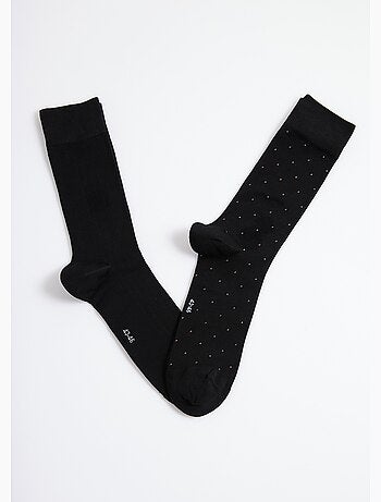 Lot de 2 Chaussettes pois et côtes - AFIBEL
