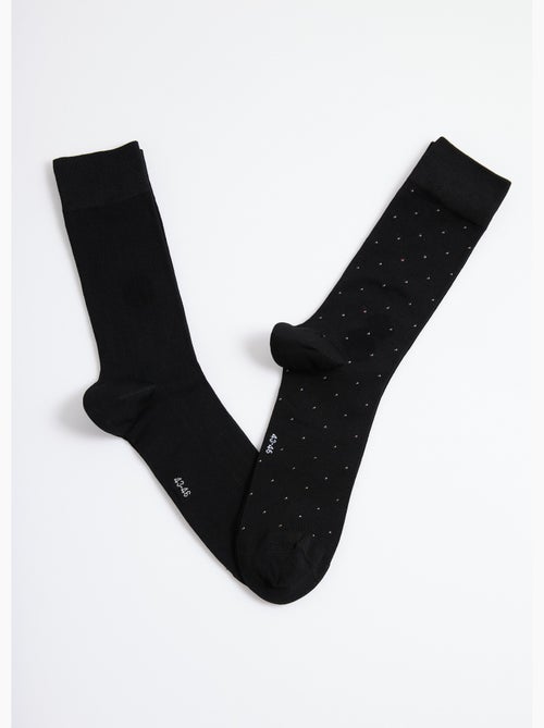 Lot de 2 Chaussettes pois et côtes - AFIBEL - Kiabi