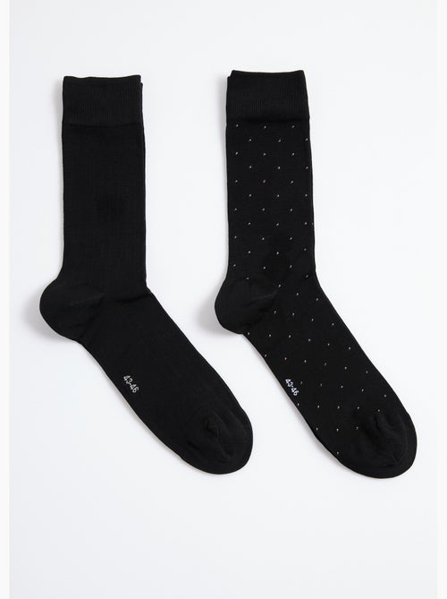 Lot de 2 Chaussettes pois et côtes - AFIBEL - Kiabi