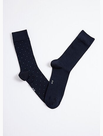 Lot de 2 Chaussettes pois et côtes