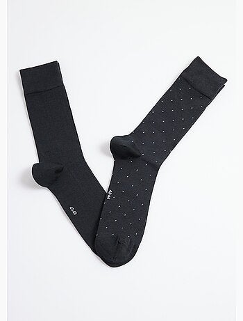 Lot de 2 Chaussettes pois et côtes