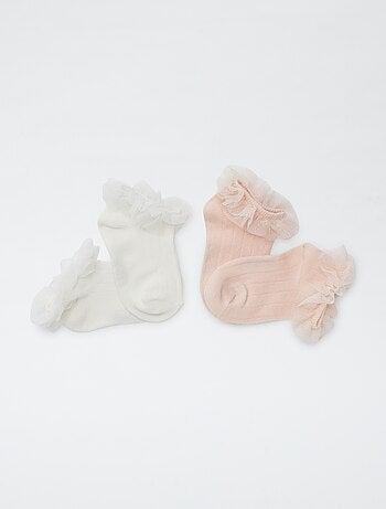 Lot de 2 chaussettes volantées
