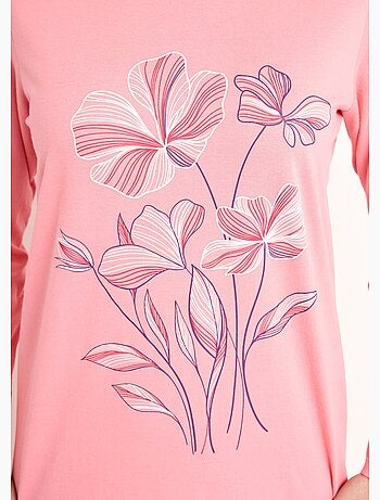 Lot de 2 chemises de nuit coton mi longue - Afibel