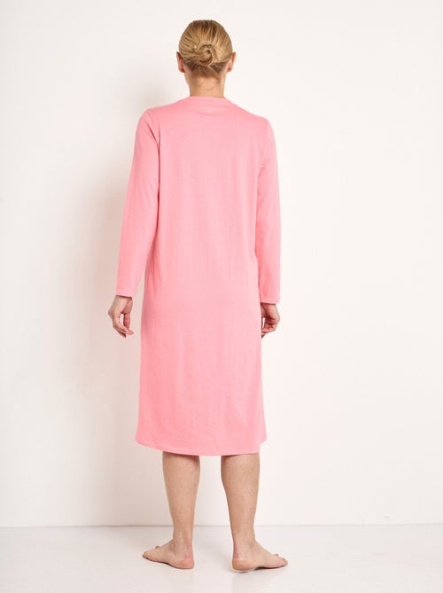 Lot de 2 chemises de nuit coton mi longue - Kiabi