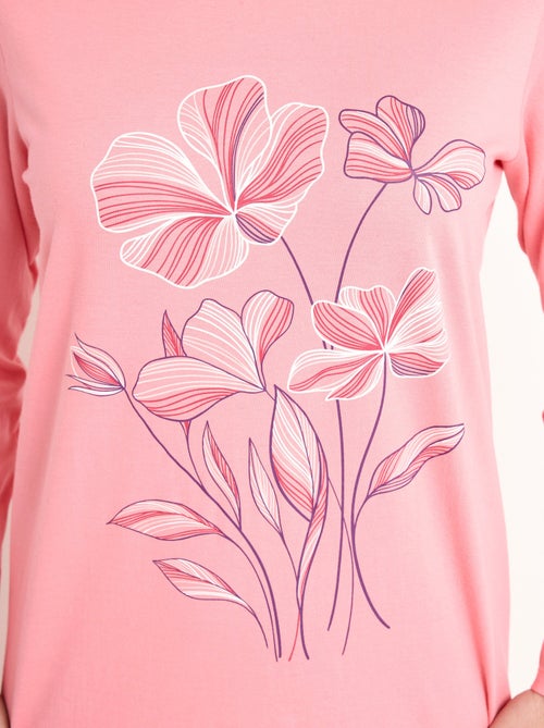 Lot de 2 chemises de nuit coton mi longue - Kiabi