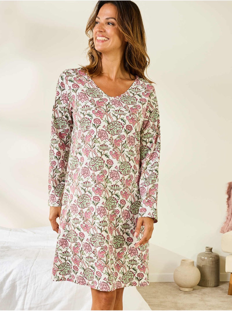 Lot de 2 chemises de nuit forme t-shirt - DAXON Vert/Rose - Kiabi