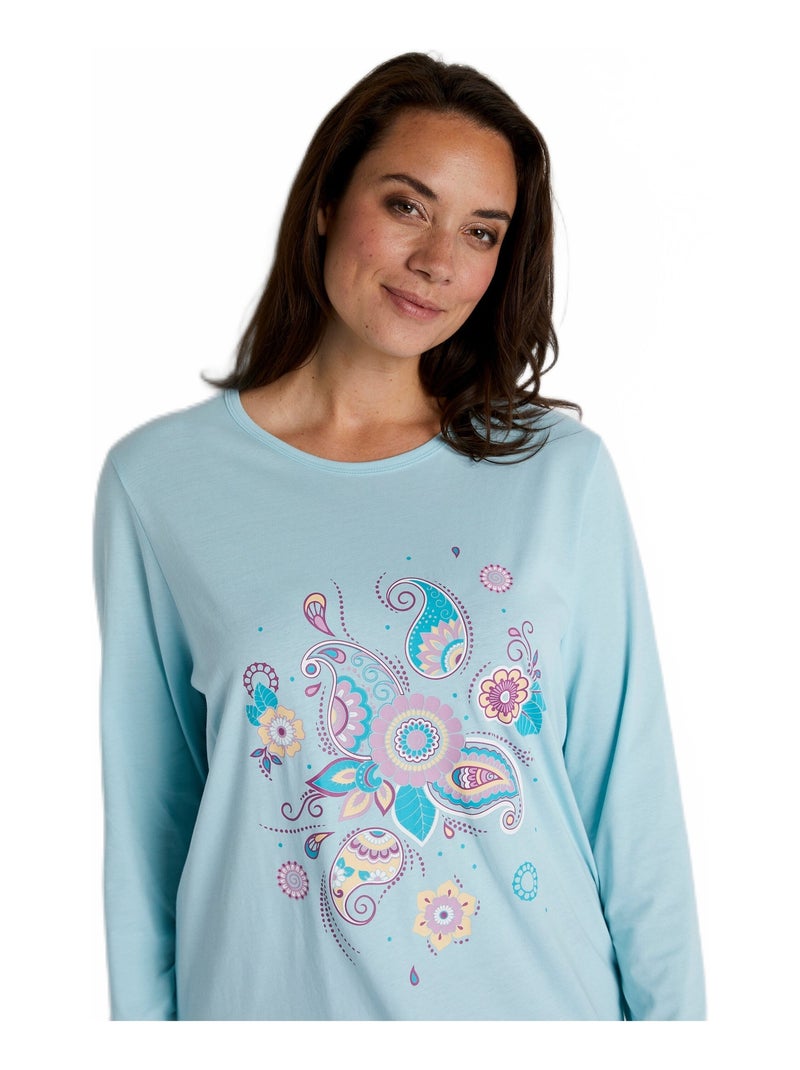 Lot de 2 chemises de nuit forme tee-shirt Rose - Kiabi