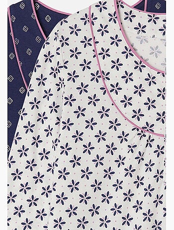 Lot de 2 chemises de nuit jersey pur coton peigné - Damart