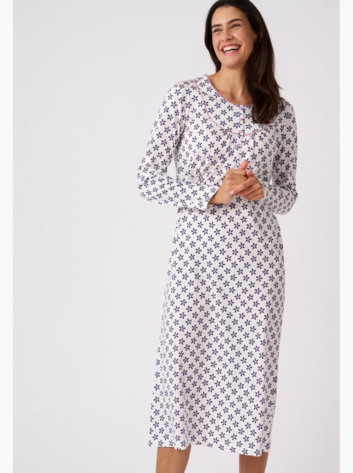 Lot de 2 chemises de nuit jersey pur coton peigné - Damart - Kiabi