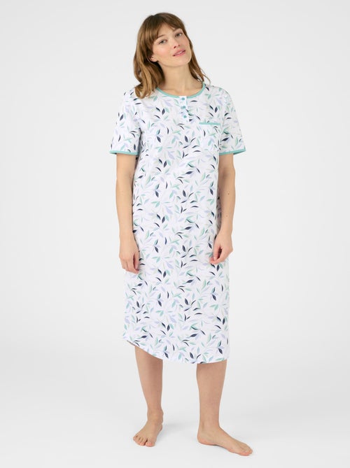 Lot de 2 chemises de nuit jersey pur coton peigné - Damart - Kiabi